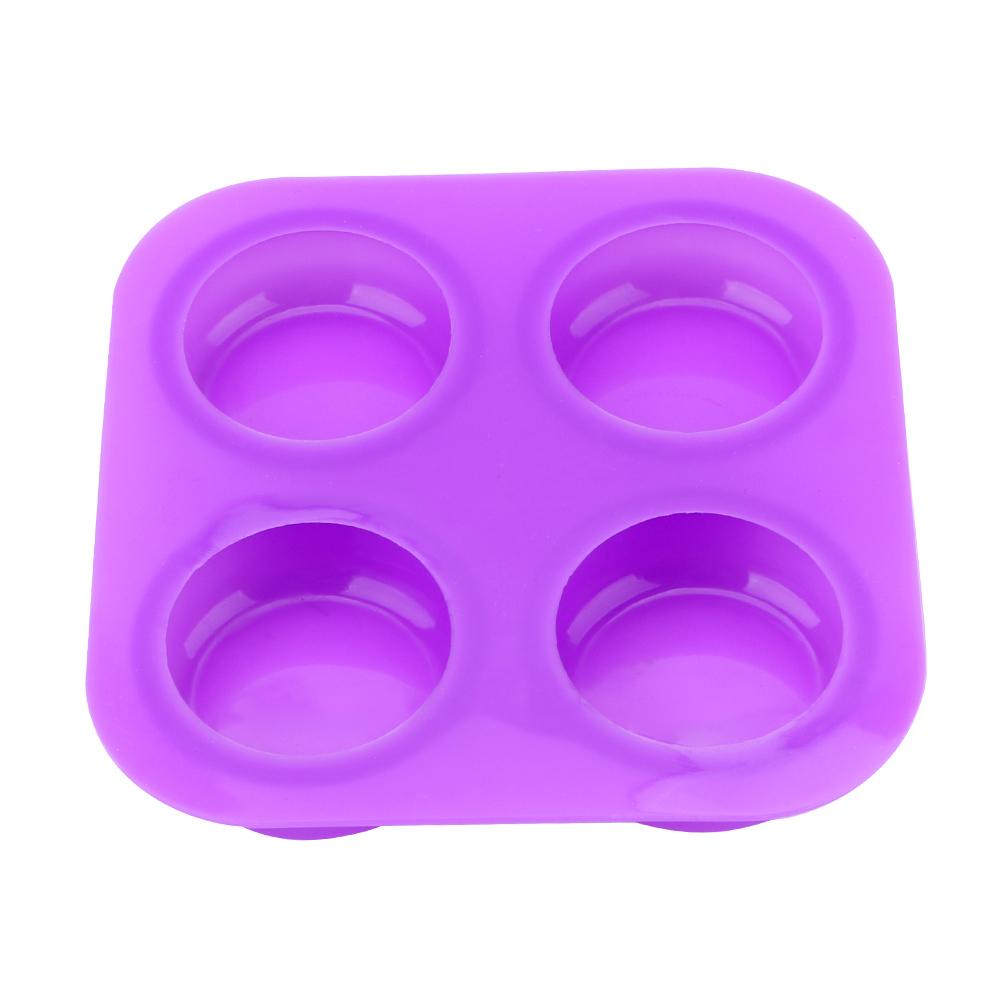 Круглые круглые формы для мыла, многоразовые DIY, ручная работа, инструменты для украшения торта, 4 полости, силиконовые формы для мыла, лоток