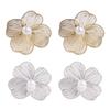 Romantic Large Flower Pearl Earrings Simple Daily Accessories