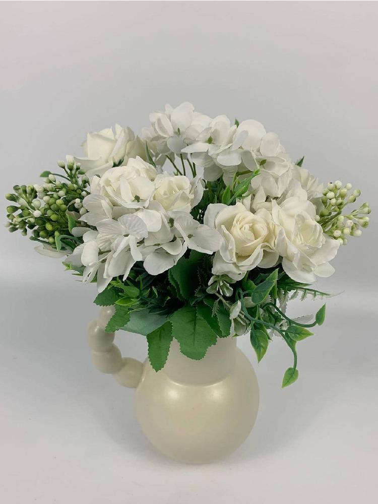 4 шт. 26 см искусственный букет роз и гортензий для гостиной, дома, свадьбы, внутреннего подоконника, украшения для двора, шелковые искусственные цветы