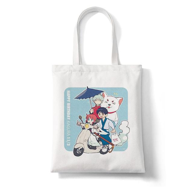 Японское аниме Gintama Sakata Gintoki Kagura с мультяшным принтом, женские сумки для покупок, большая сумка для покупок, модная повседневная сумка Pacakge