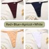 FINETOO 4Pcs Women Cotton Thongs Adjustable Low Waist Underpants Sexy Female G-string Seamless Bikini Panties Underwear Lingerie