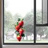 Клубничный Статичный Декор для Окна Акварельные Фрукты Водостойкая Многоразовая Наклейка для Окон Ванной Кухни Дома