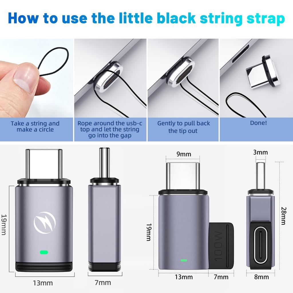 FONKEN PD 100 Вт Магнитный адаптер типа C к типу C 5А Быстрая зарядка Магнитный преобразователь типа C Магнитный адаптер типа C