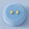 geometric Stud Earrings - 925 Sterling Silver Gold Plated