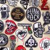 Вышитые нашивки Rock Roll для DIY, Панк, Скелет, Термонаклейки для Одежды, Куртки, Джинсов, Сумки, Шляпы, Декор