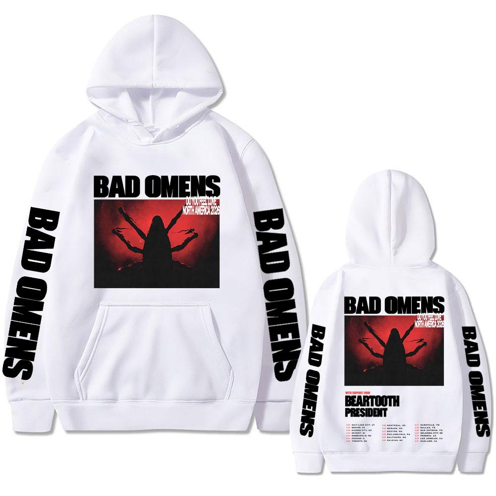 Худи Rock Band Bad Omens Do You Feel Love Tour Мужское Женское Винтажное Оверсайз Толстовка Мужская Хип-Хоп Готика Панк Уличная Одежда