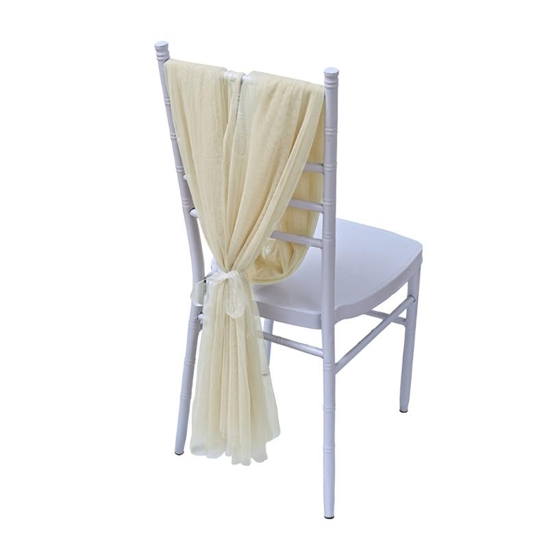 Wedding Chair Sashes Tulle Wedding Aisle Back Side Decorations Sheer Tulle Fabric For Wedding Props