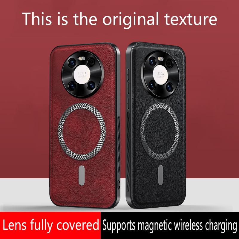 Для Huawei Mate 40 Чехол Магнитный Элегантный Кожаный Износостойкий Объектив Полностью Закрытый Нескользящий Защита Края Чехол-Накладка