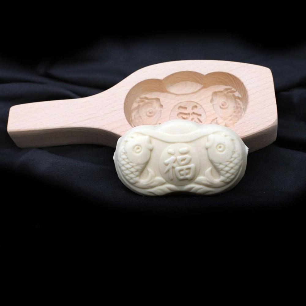 Manual Wood Baozi Mold 3D Mooncake Molds Mung Bean Cake Mold Steamed Bread Mold  Mid-autumn