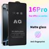For iPhone 16 15 14 13 12 Mini 11 Pro Max X XS Max XR 8 7 6 6s Plus SE 2020 Matte Full Cover Tempered Glass Screen Protector