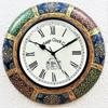 Wooden Hand-Painted Wall Analog Clock With Seconds Needle / Roman Numerals