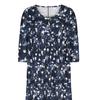 Summer Women Dress A-line Loose Hem Pleated O Neck Button Short Sleeve Loose Side Pockets Retro Floral Print Mid-calf Length Commute Beach Midi Dress