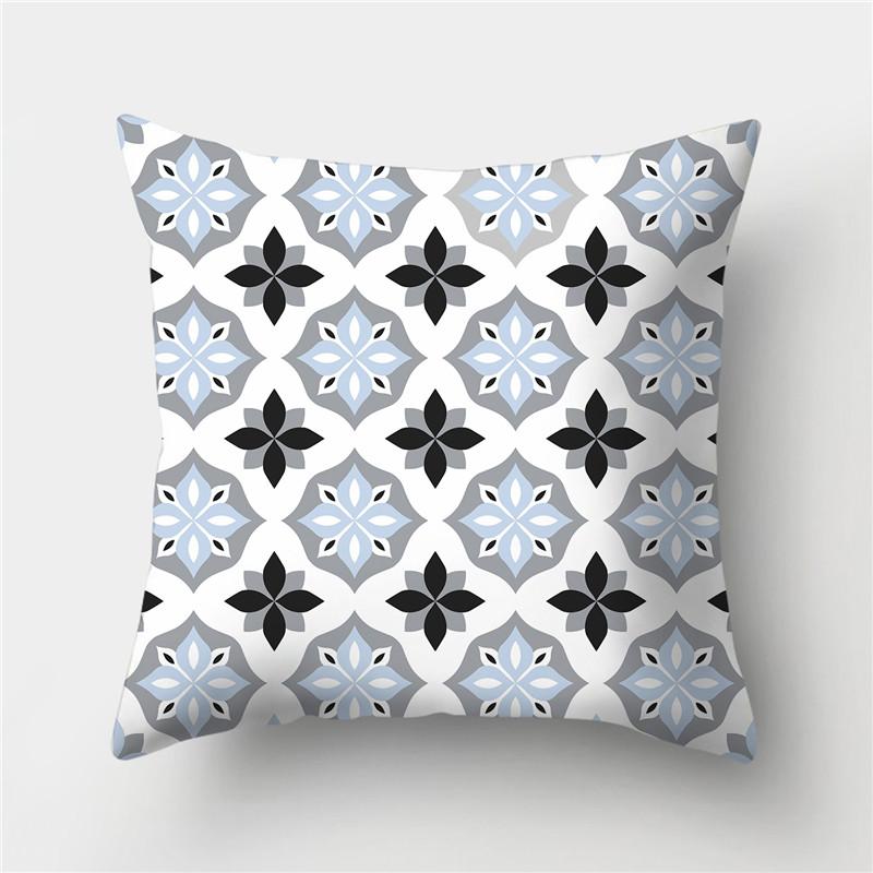 Grey Blue Pillowcase Geometric Cushion Cover Peach Skin Cushion Sofa Cushion Cushion Pillowcase Home Decor Pillowcase