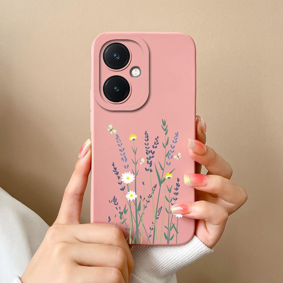 Чехол для Vivo V29 Lite Y36 Y17S X90 Pro Y27 Y78 + Корпус Популярный защитный противоударный бампер с цветком авокадо Мягкий жидкий силиконовый чехол для чехлов Vivo