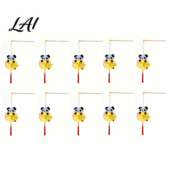 Hanfu Photo Prop Mid Autumn Panda Bamboo Glowing Lantern Handheld Chinese Style Festival Decor Cute Animal Light for Night Kids Traditional