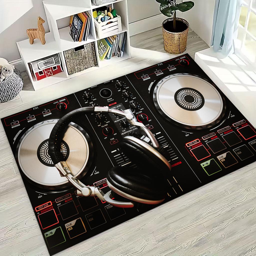 Виниловая пластинка Музыка DJ Экран Лента Ковер Коврик для Гостиной Дивана Спальни Дома Придверный Коврик Декор, Большой Детская Игра Нескользящий Напольный Коврик