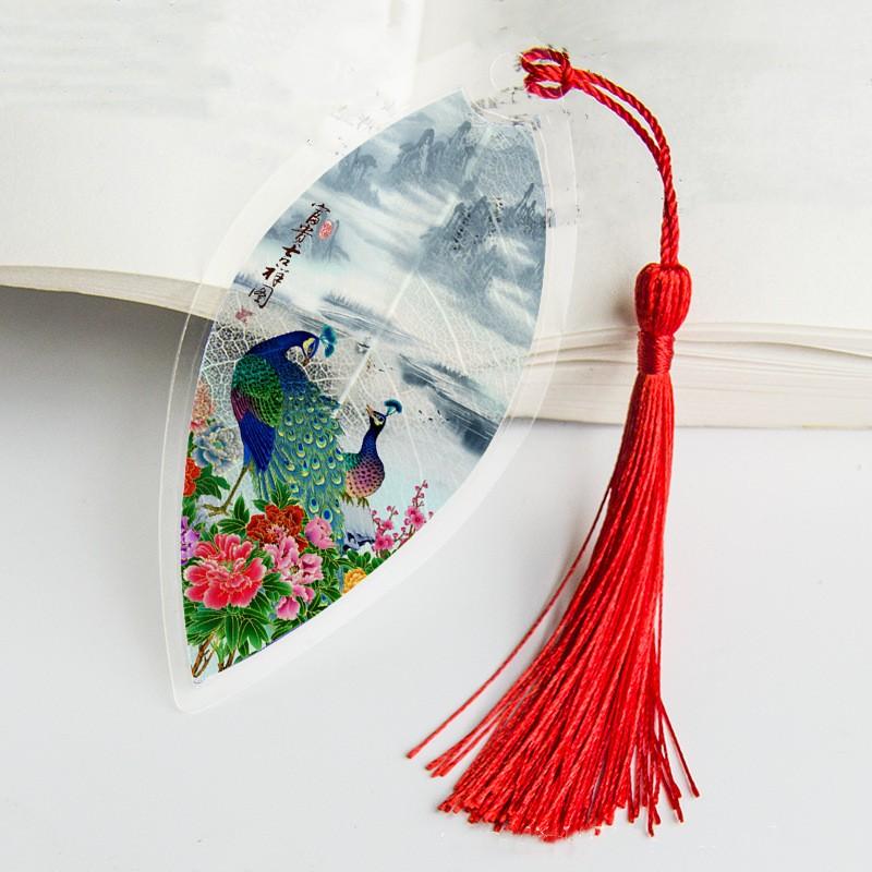 Ancient Chinese Landscape Painting Bookmark Beautiful Beautiful Leaf Vein Bookmark Gift To Classmates and Friends