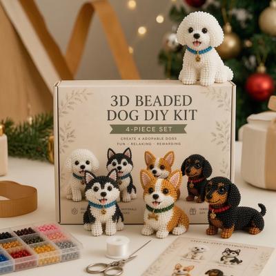 Маленький 3D-набор для изготовления животных из бисера с инструкцией, Легкий DIY-набор для бисероплетения с 4 милыми дизайнами, 3D-набор для бисероплетения на тему животных для начинающих и рукоделия