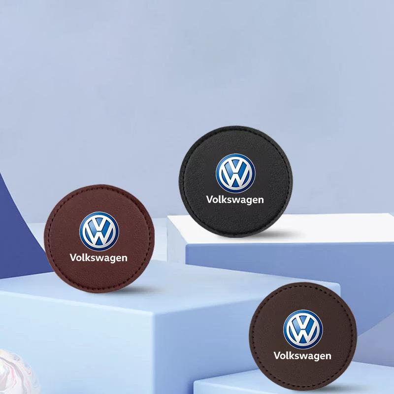 For VW 2Pcs Car Non Slip Water Cup Pad Car Rubber Mat Accessories For VW Volkswagen Golf Polo Passat Tiguan Touran Jetta Car-S
