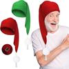 Elastic Sleepwear Hat with Pom Ball Stocking Santa Cap Night Sleeping Caps  Women Men