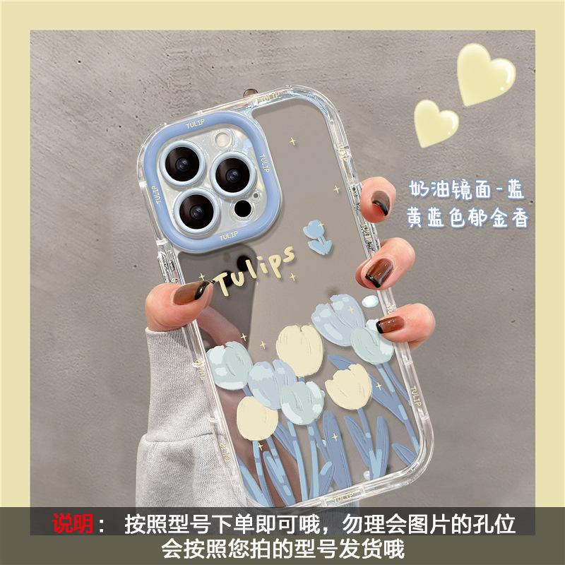 Подходит для чехла на мобильный телефон Apple 11promax iphone11 масляная живопись тюльпан 11 прозрачный 11 зеркальный 11 высокая чувствительность