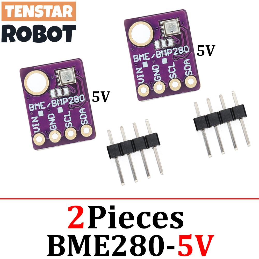 TENSTAR 2 шт. BME280 3.3В 5В Цифровой датчик атмосферного давления, высоты, влажности и температуры, модуль I2C/SPI, высокая точность