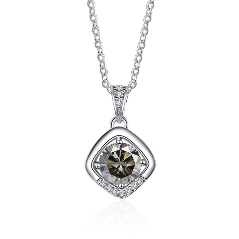 Bague Ringen 1ct VVS D Цветной Муассанит Бриллиантовое Ожерелье Для Женщин Серебро 925 Ювелирные Изделия Женский Простой Темперамент Цепочка На Ключицу