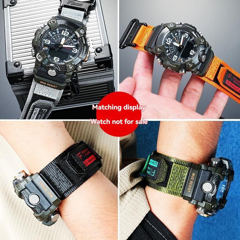 Для CASIO G-Shock GG-B100 Mudmaster 3-го Поколения - Сменный Нейлоновый Холщовый Ремешок Наручный Ремешок для Часов Военный Стиль Аксессуары