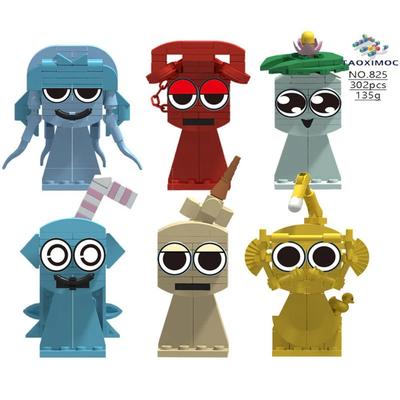 Sprunki Toys Строительные Блоки Sprunki Строительные Блоки Ужасы Серый Венда Саймон Таннер Орен Строительная Фигурка Sprunki Мини Набор