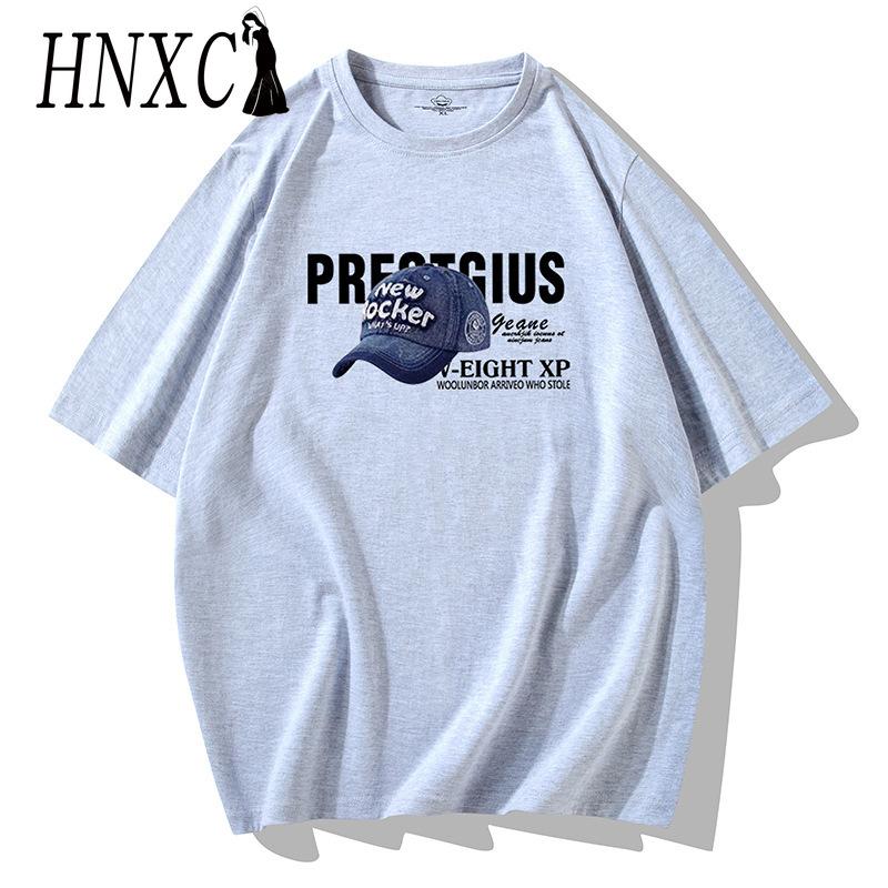 Футболка с коротким рукавом из хлопка HNXC, мужская модная свободная рубашка с коротким рукавом и принтом «Сострадательная рубашка»