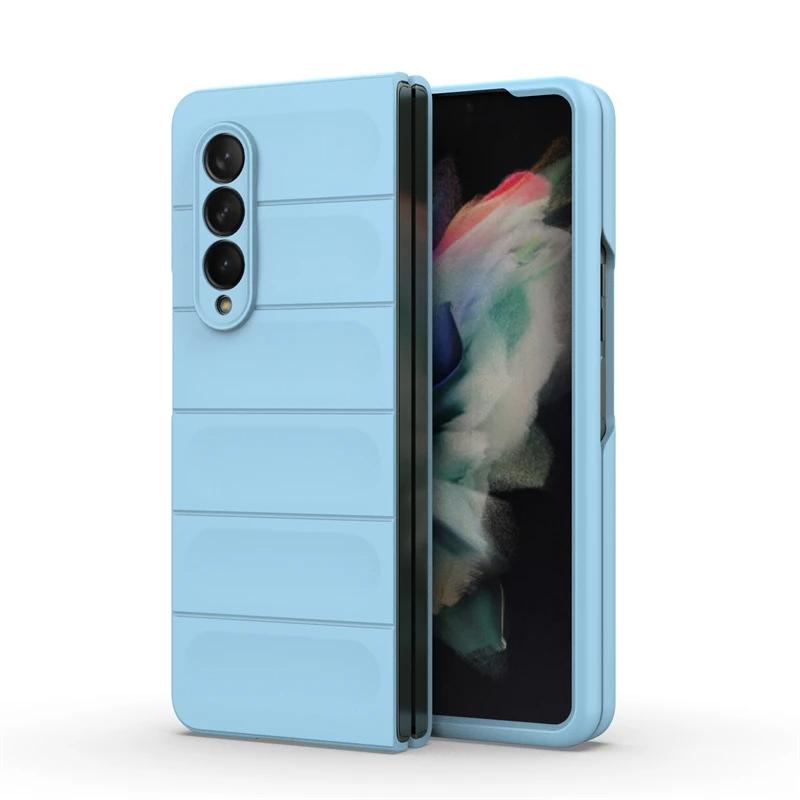 Для Samsung Galaxy Z Fold3 4 5 5g задняя крышка телефона чехол мягкий жидкий силикон противоударный защитный чехол Funda Coque