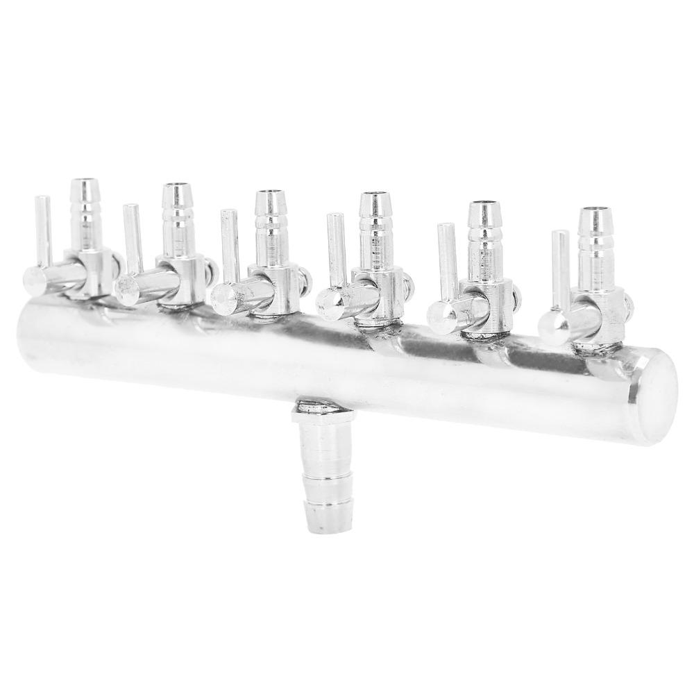 6-Way Air Flow Valve Stainless Steel Fish Tank Valve Practical Air Distributor  Aquaculture Use