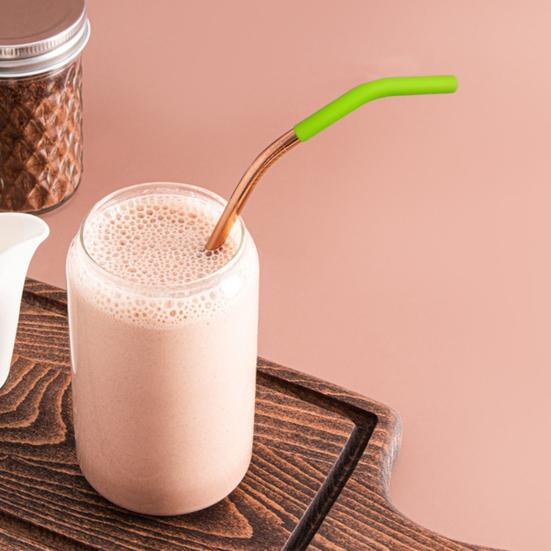 6Pcs Silicone Straw Tips Flexible Reusable Food Grade Straw Covers Elbow Straw Replacement Tip for Hydraflow Stainless Steel Straws