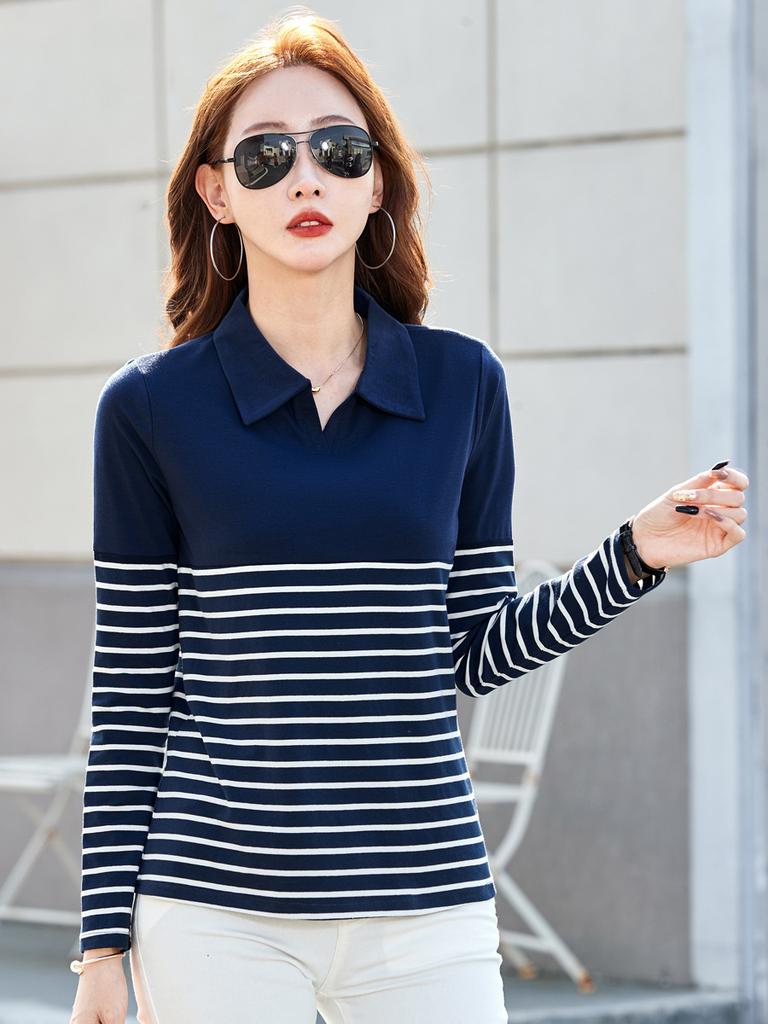 Хлопковая водолазка футболка весна женская корейская футболка с длинным рукавом на пуговицах женская повседневная однотонная Camisetas Mujer