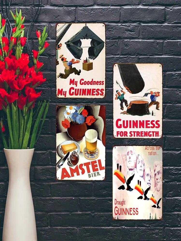 Эльф Пиво Винтаж Металлические Вывески Тарелки Декор Для Бар Паб Клуб Кафе Плакат Наклейки На Стены Главная Гостиная Украшения Доска 20x30 см