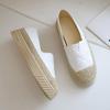 Women's Shoes Espadrilles White Female Footwear Loafers Round Toe Cotton Y2k Fashion Stylish And Low Price Spring Shoe A H