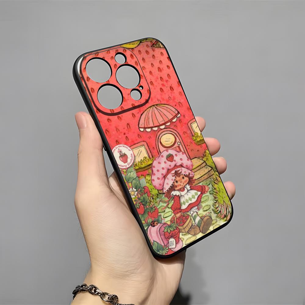 Мультяшный чехол для телефона Клубничный торт S для iPhone 17 Pro Max 16 15 14 Pro Max 13 11 X Xs Xr 8 7Plus Силиконовый чехол