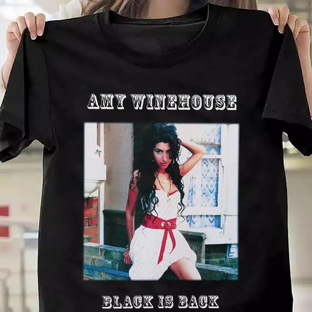Amy Winehouse – Black Is Back Short Sleeve Cotton Black All Size T-Shirt KH1105