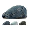 Women's Denim Beret British Vintage Forward Cap Men's Peaked Cap