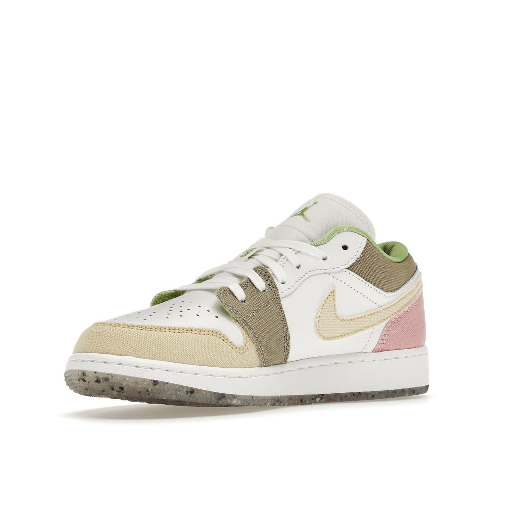 Детские кроссовки Air Jordan 1 Low SE GS Pastel Grind White Vivid-Green DJ0341-100