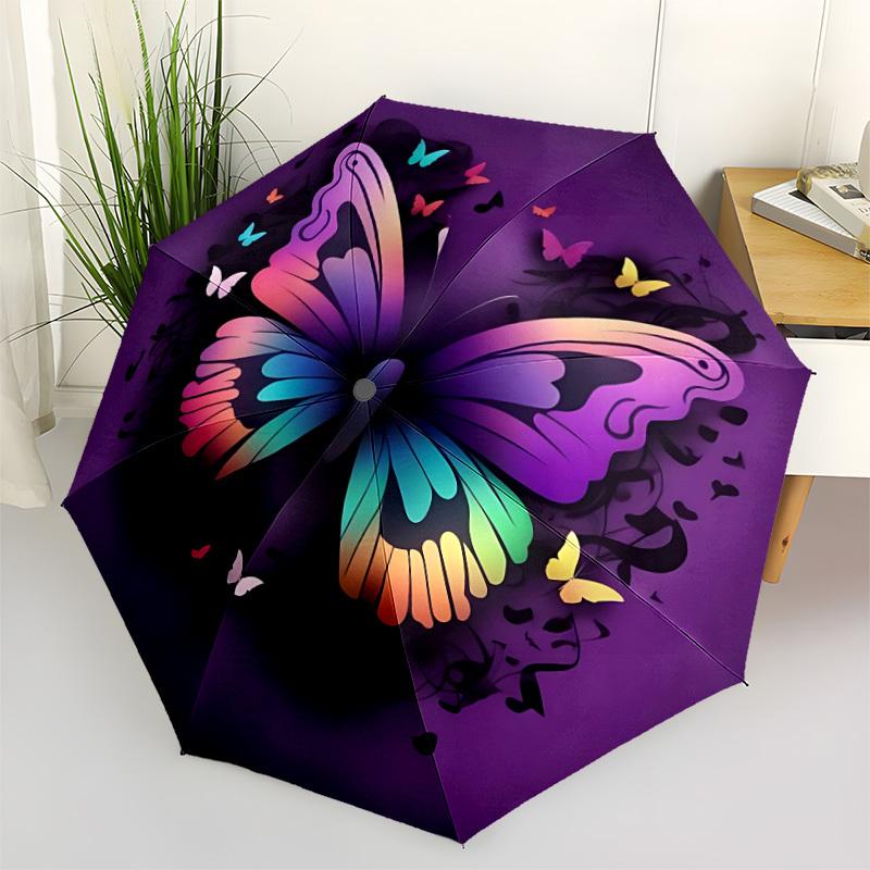 1pc Butterfly Design Folding Umbrella | Elegant Design, Fashionable Accessory, Durable Construction, Sturdy Ribs yy251107020