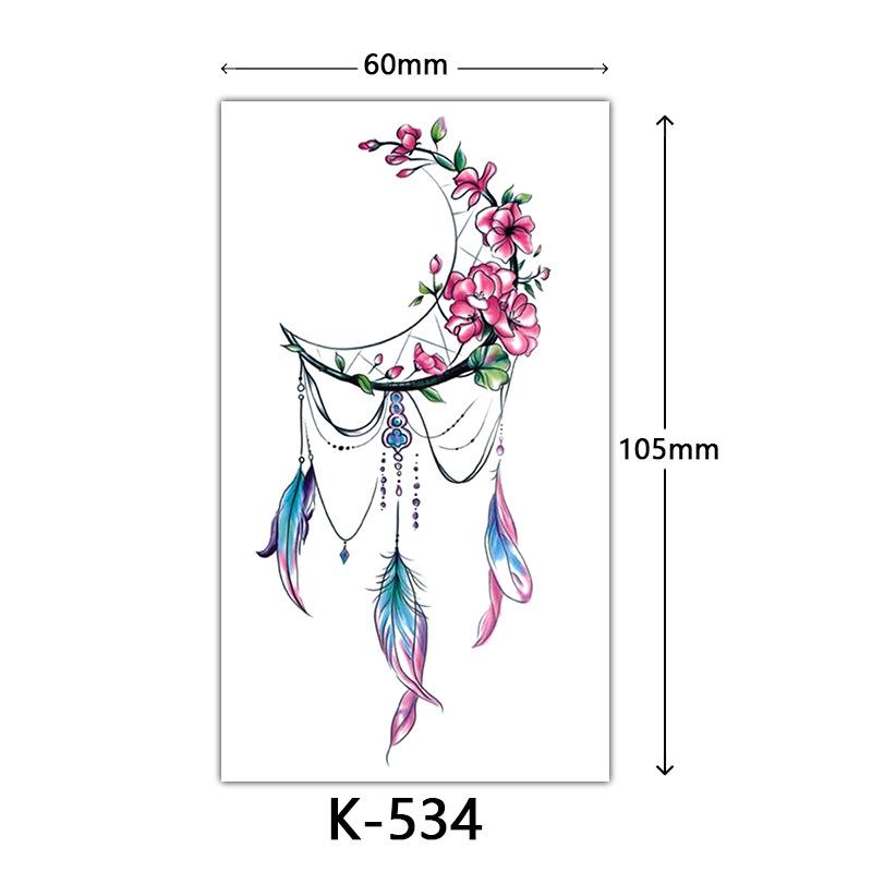 Waterproof Tattoo Stickers: English Letters, Flowers & Butterfly Sketches