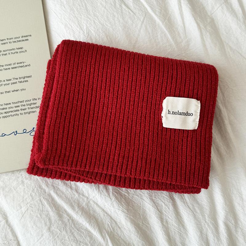 New Red Retro Plaid Christmas Scarf Women's Winter Atmosphere Green Thickened Warm Couple Scarf