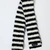 KOOKEESEE Hairy Stripe Knit Muffler (Ivory/Black)