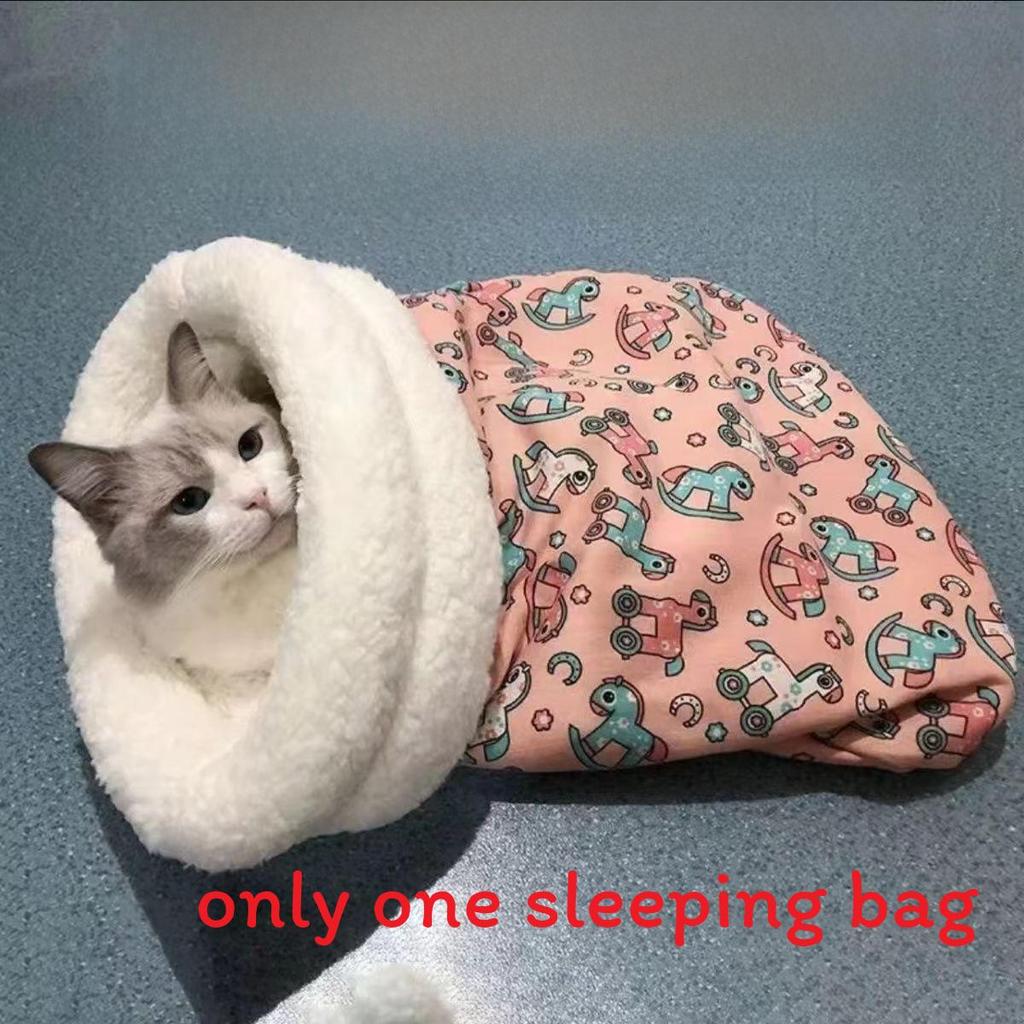 Cat Bed Winter Enclosed Plush Blanket With Warmth For Indoor Outdoor Use