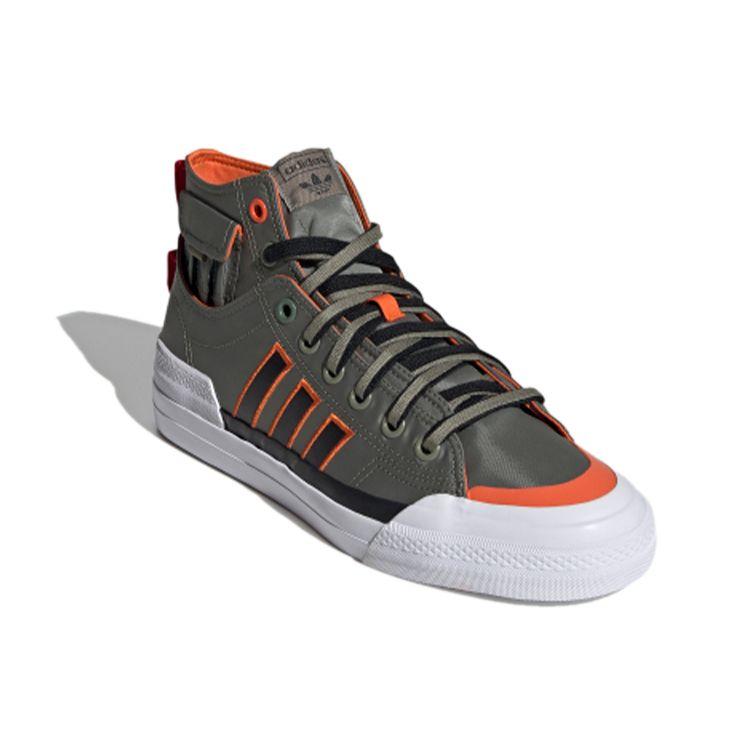 Adidas Originals Nizza Hi Dl Fabric Casual Durable High-Top Skate Shoes Unisex Sneakers Green White GZ2655