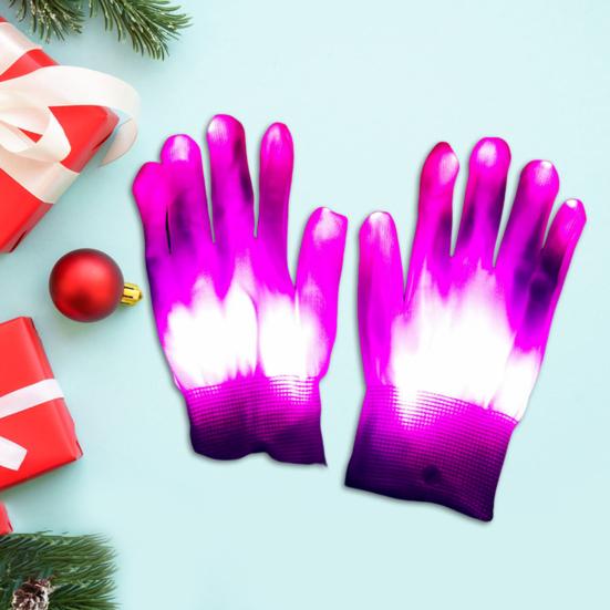 1 пара светодиодных клубных перчаток с регулируемыми режимами мигания, противоскользящими кнопками, питание от батареек