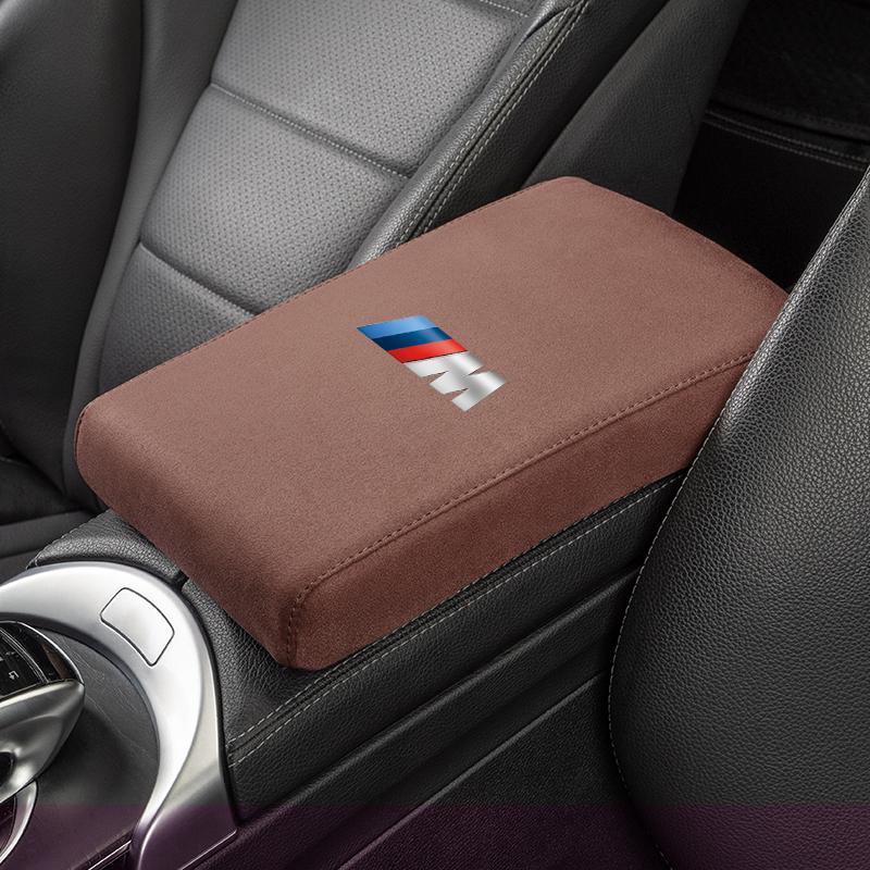 DSJW3 Car Suede Armrest Cover Cushion Armrest Box Protective Pad For BMW X1 X3 X4 X5 E46 E90 F20 E60 E39 F10 M1 M2 M3 M5 M6 E87 M E36