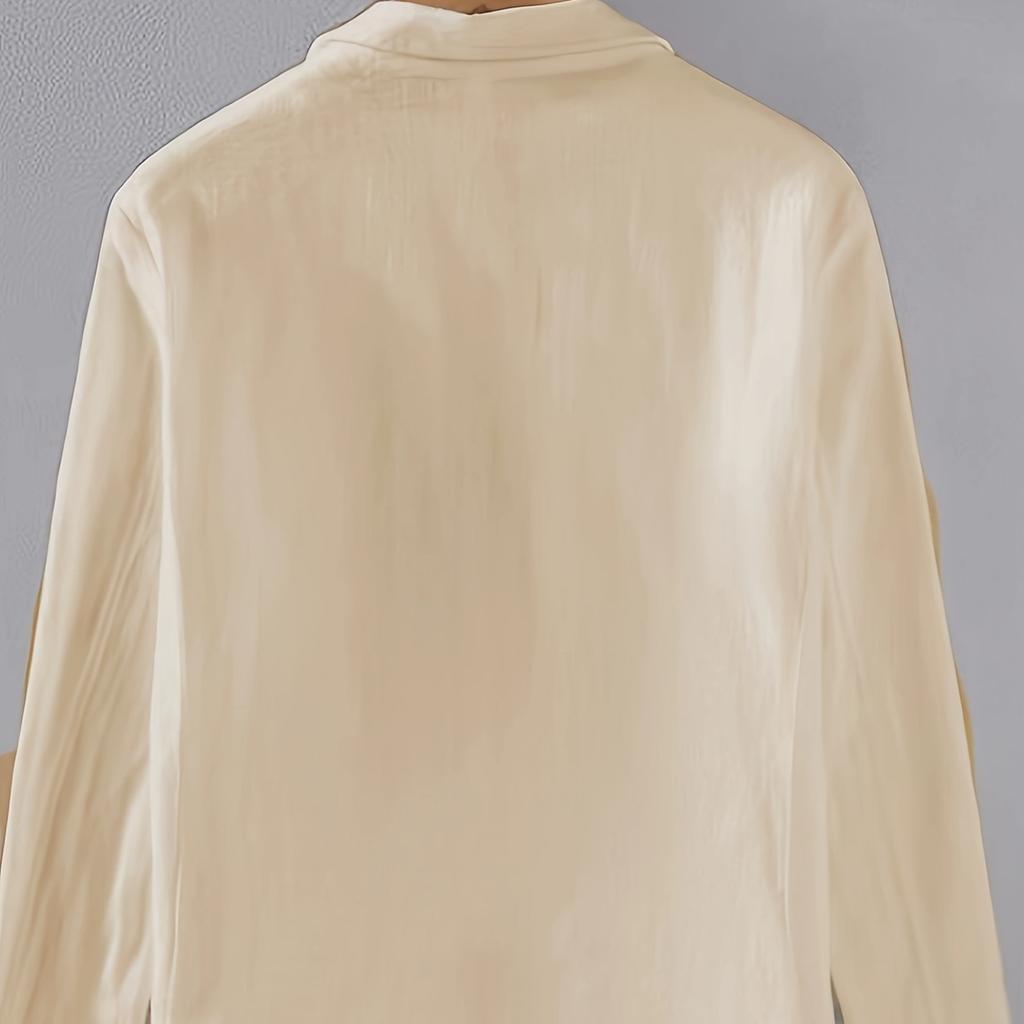 Мужской повседневный костюм, однослойная куртка, однотонный хлопок, лен, повседневный модный мужской топ