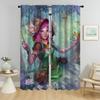 Female Elf Blackout Curtains for Camera Partition Home Interior Curtains 2 Pieces Halloween Decoration Curtain for Room 2 Panel